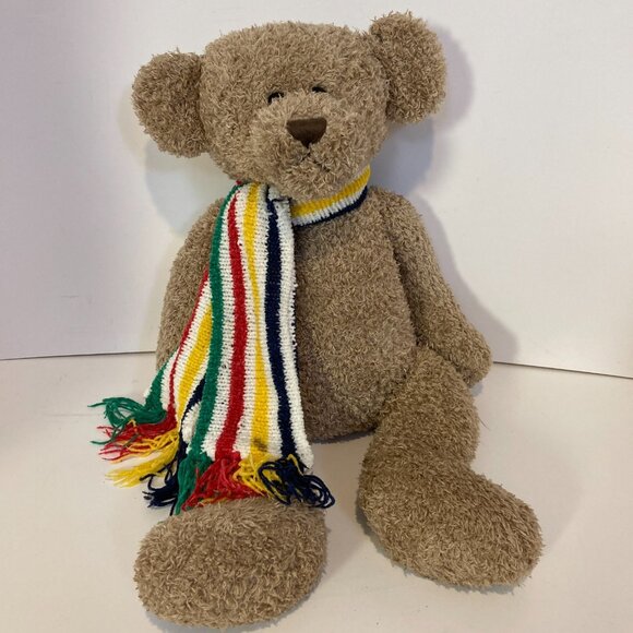 HBC Hudsons Bay Company Keswick 2006 Bear Plush Toy Stripes Scarf Stuffed Animal - Picture 1 of 11